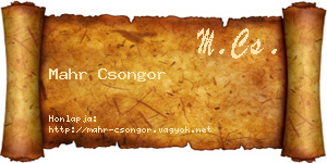 Mahr Csongor névjegykártya